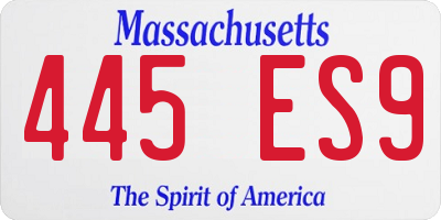 MA license plate 445ES9