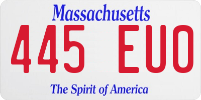 MA license plate 445EU0