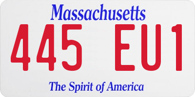 MA license plate 445EU1