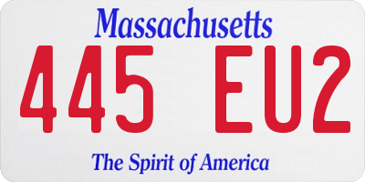 MA license plate 445EU2