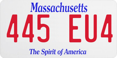 MA license plate 445EU4