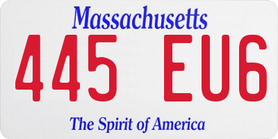 MA license plate 445EU6