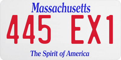 MA license plate 445EX1