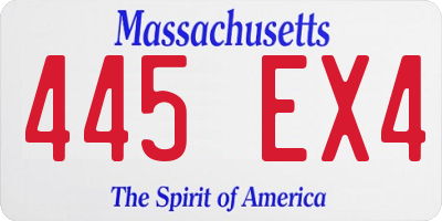 MA license plate 445EX4
