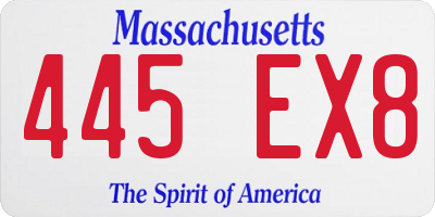 MA license plate 445EX8