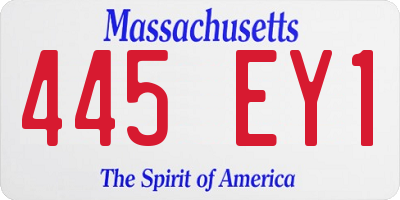 MA license plate 445EY1