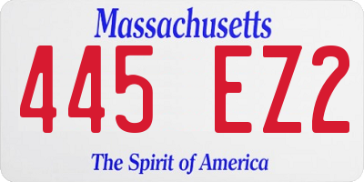 MA license plate 445EZ2