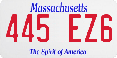 MA license plate 445EZ6