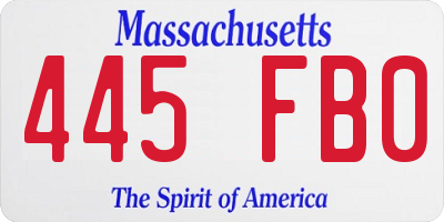 MA license plate 445FB0
