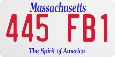 MA license plate 445FB1
