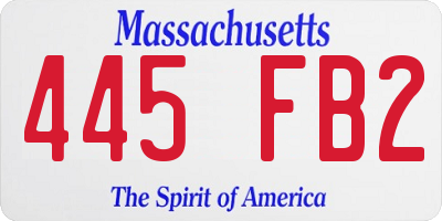 MA license plate 445FB2