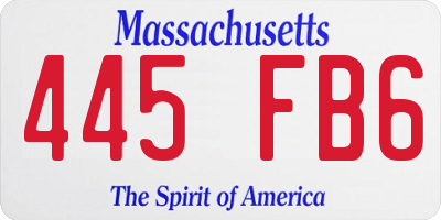 MA license plate 445FB6