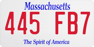 MA license plate 445FB7