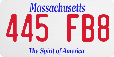 MA license plate 445FB8