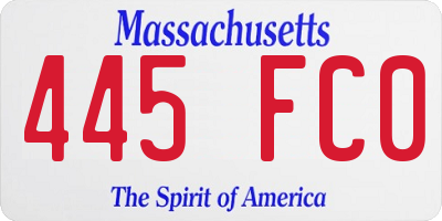 MA license plate 445FC0