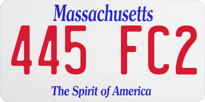MA license plate 445FC2