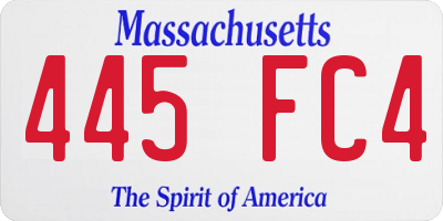 MA license plate 445FC4