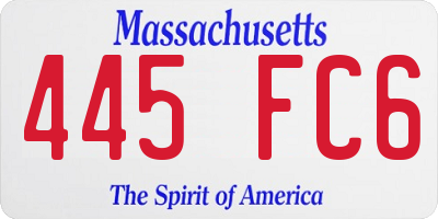MA license plate 445FC6