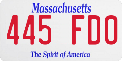 MA license plate 445FD0