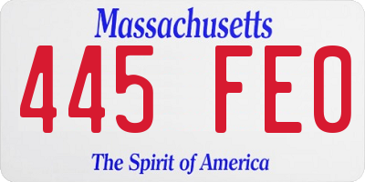 MA license plate 445FE0
