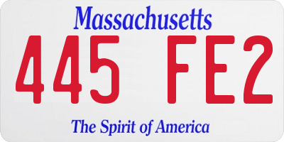 MA license plate 445FE2