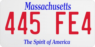 MA license plate 445FE4