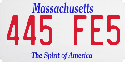 MA license plate 445FE5