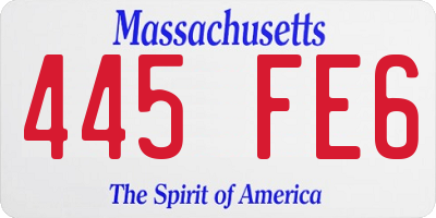 MA license plate 445FE6