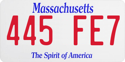 MA license plate 445FE7