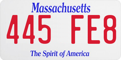 MA license plate 445FE8