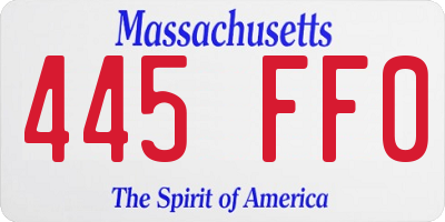 MA license plate 445FF0