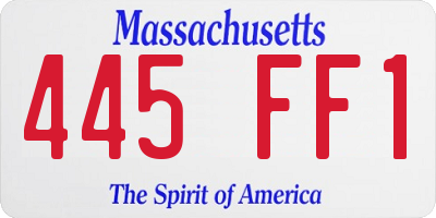 MA license plate 445FF1