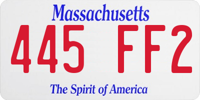 MA license plate 445FF2