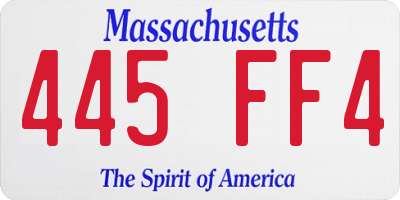 MA license plate 445FF4