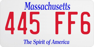 MA license plate 445FF6