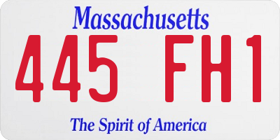 MA license plate 445FH1