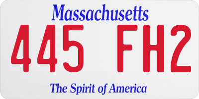 MA license plate 445FH2