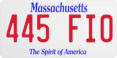 MA license plate 445FI0