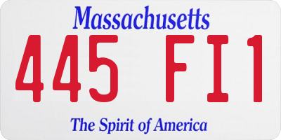 MA license plate 445FI1
