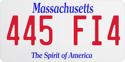 MA license plate 445FI4