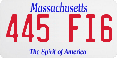 MA license plate 445FI6