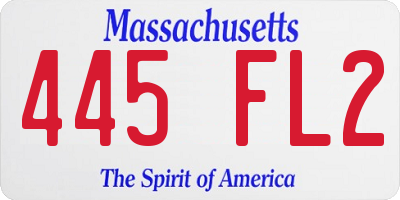MA license plate 445FL2