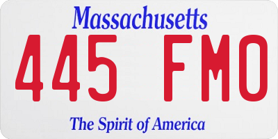 MA license plate 445FM0
