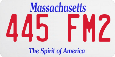 MA license plate 445FM2