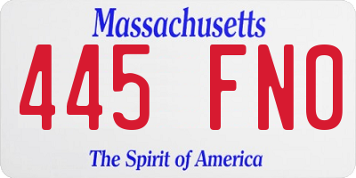 MA license plate 445FN0