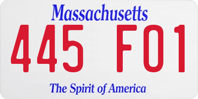MA license plate 445FO1