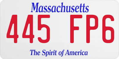 MA license plate 445FP6