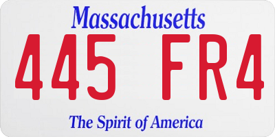 MA license plate 445FR4
