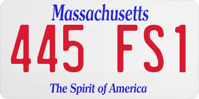 MA license plate 445FS1
