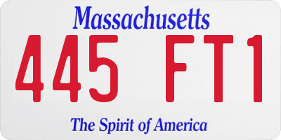 MA license plate 445FT1